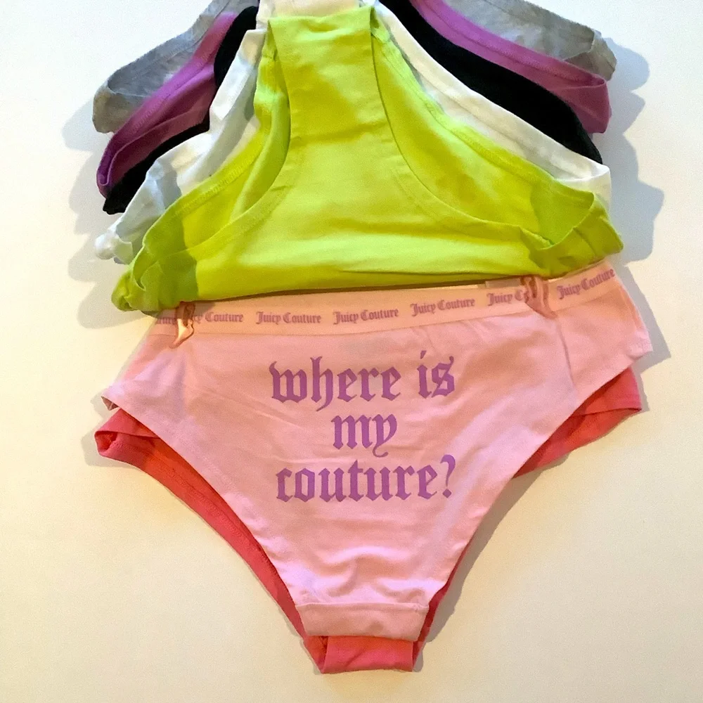 Juicy Couture Intimates 7 Pack Logo Panties Multicolor L New - Picture 2 of 9